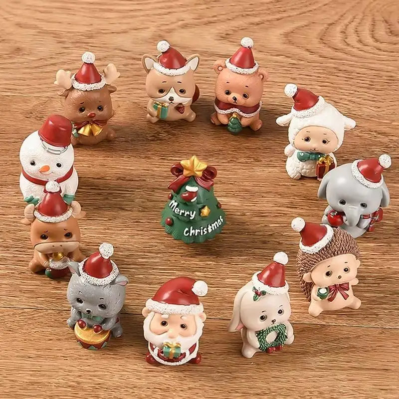 Mini Resin Christmas Animal Ornament | Cute Xmas Tree Pendant