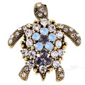 Retro Turtle Rhinestone Brooch Pin – Unisex Sea Animal Badge Fashion Brooch Pin Nixie Default Title