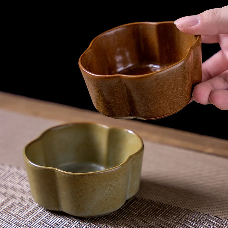 Vintage Ceramic Flower Dipping Dish | Retro Snack & Sauce Plate