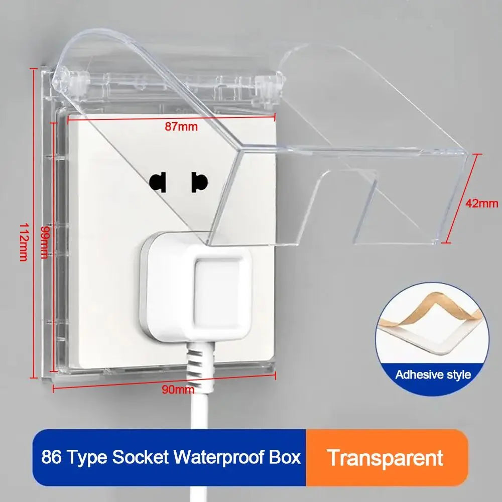 86 Type Waterproof Switch & Outlet Cover – Self-Adhesive Wall Box