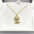 Rotatable Sunflower Zircon Pendant Necklace – Gold Copper Pendant Necklace Nixie XL1992-26