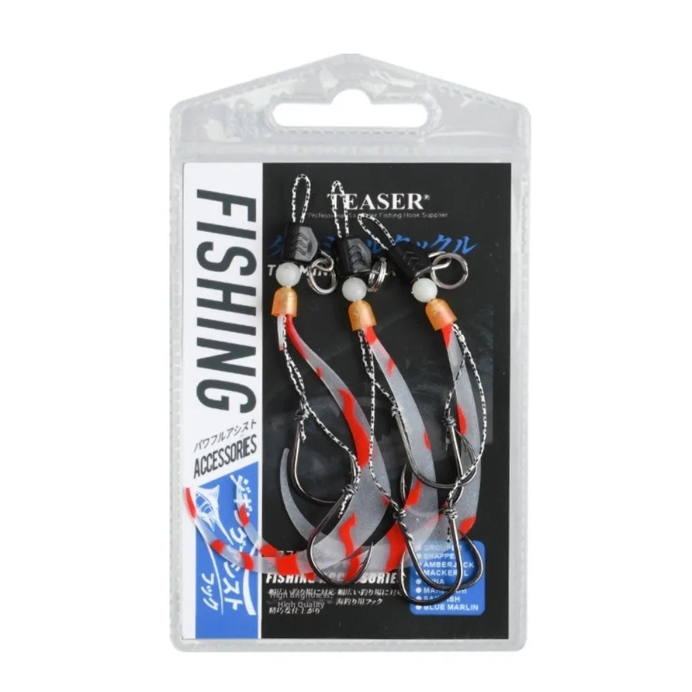Silicone Skirt Jig Lure – Luminous Tail Streamer & Barbed Hook