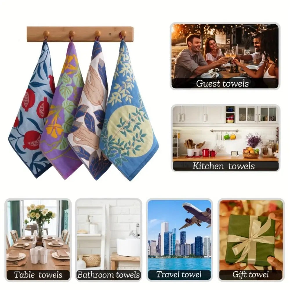 4-Layer Cotton Gauze Kitchen Hand Towel 34x40cm | Quick Dry