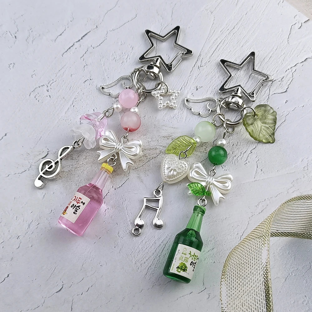 Acrylic Cute Keychain – Heart, Star, Mushroom & Cherry Blossom Fashion Keychain Nixie