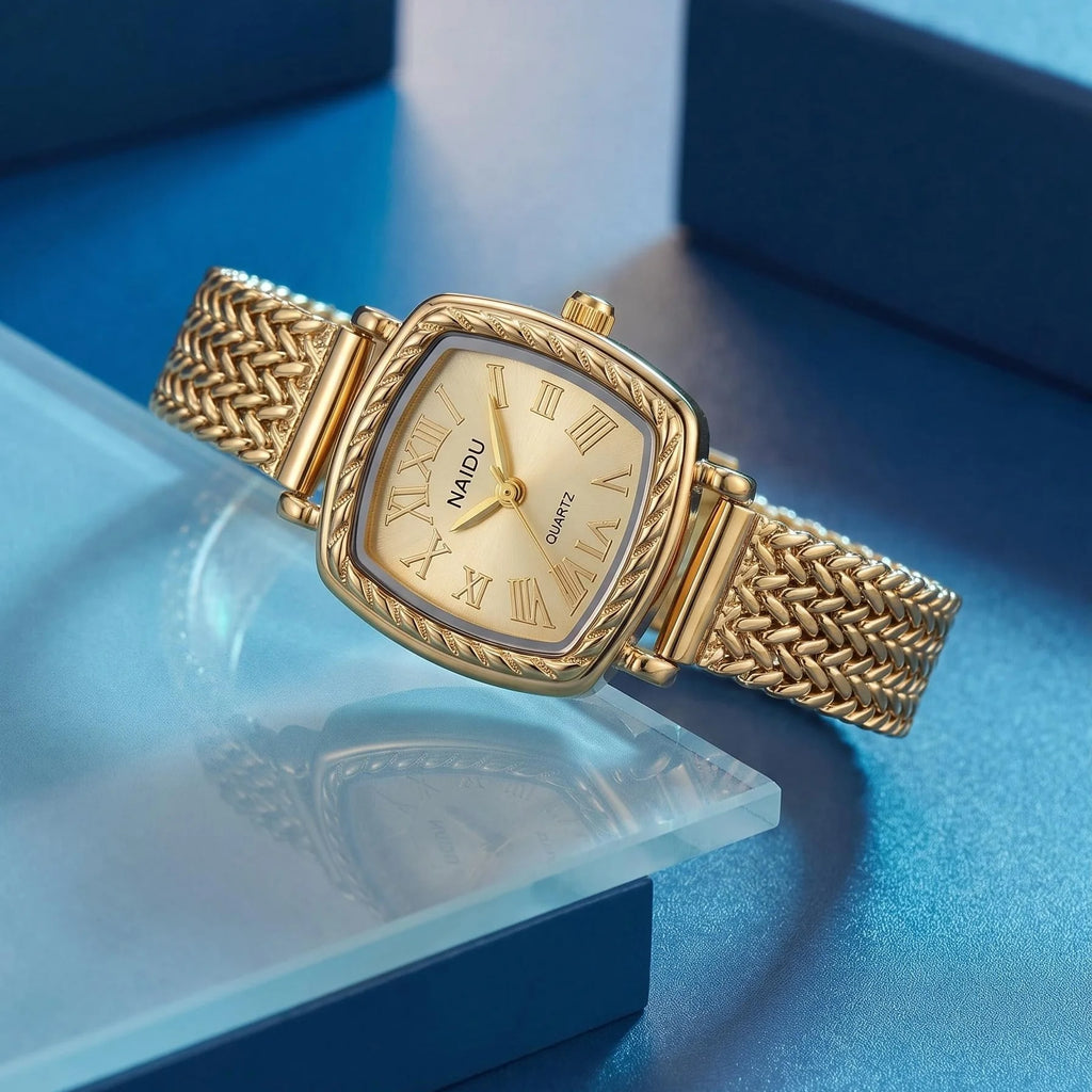 Gold Bohemian Retro Women's Watch – Roman Numeral Quartz