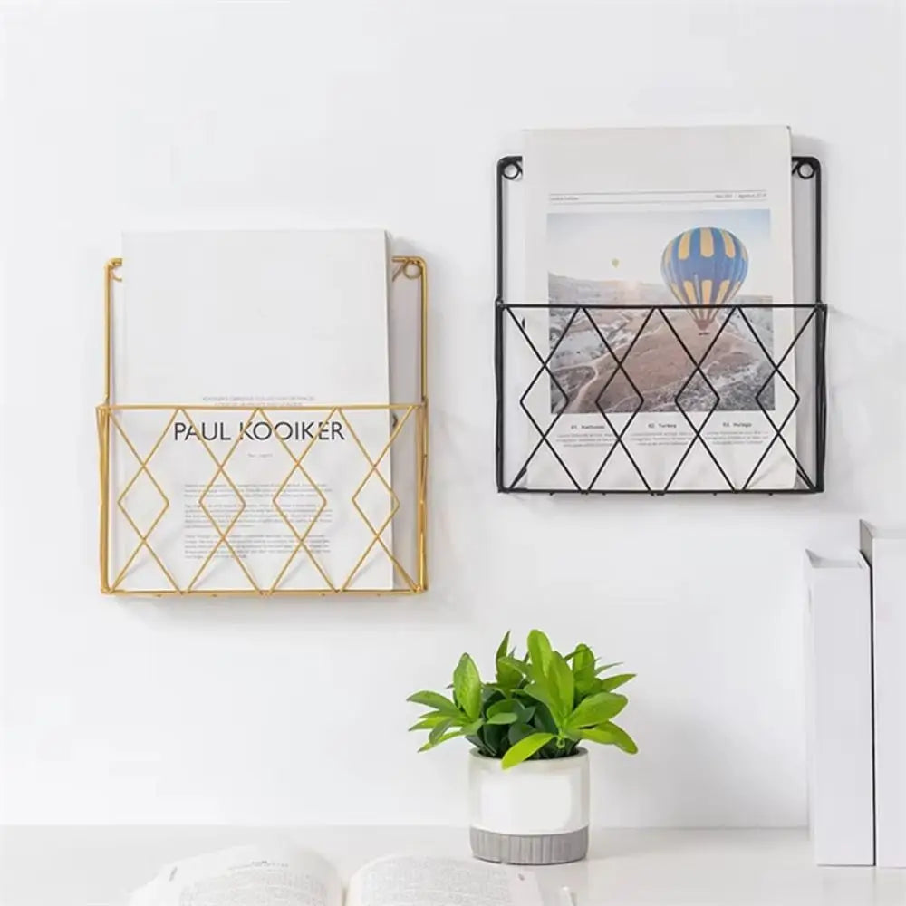 Metal Wall-Mounted Magazine Holder & Storage Rack | Iron