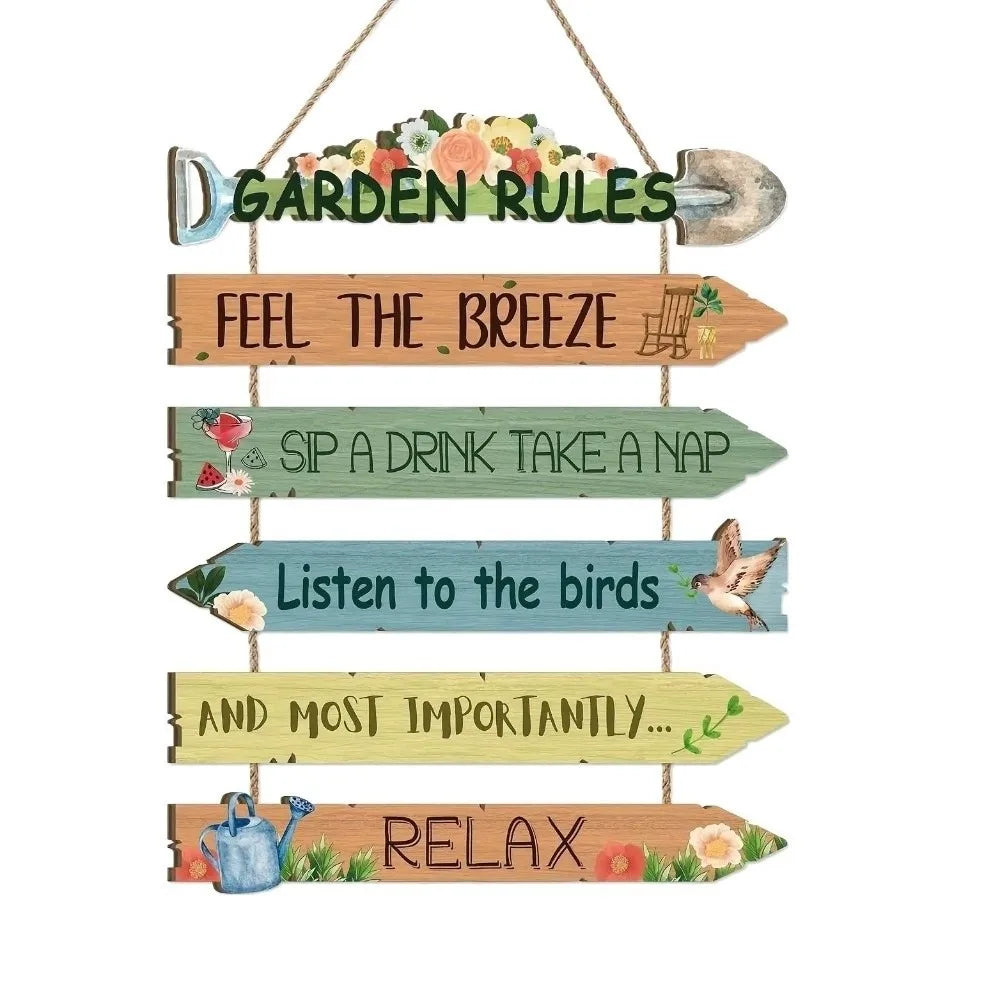 Rustic Wooden Garden Hanging Sign – Retro Wall Decor Plaque Garden Wall Plaque Nixie 1pc