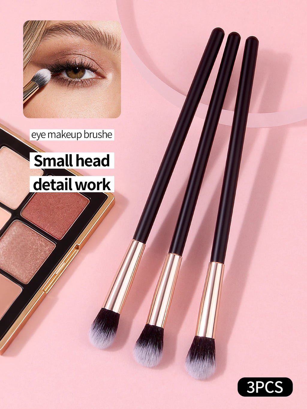 3-Piece Eye Makeup Brush Set – Soft Eyeshadow Blending Brushes Eye Makeup Brushes Nixie