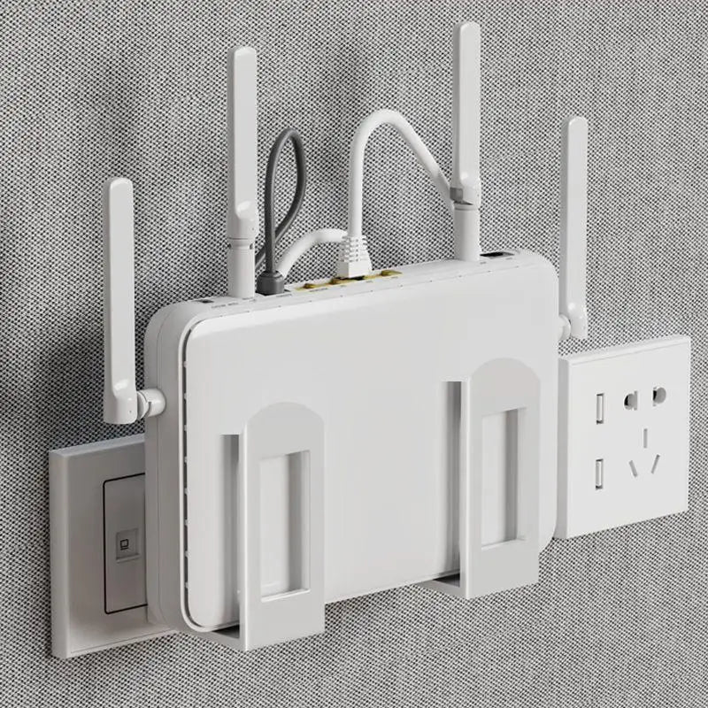 2pcs Wall Mount Router Shelf & Cable Management Rack