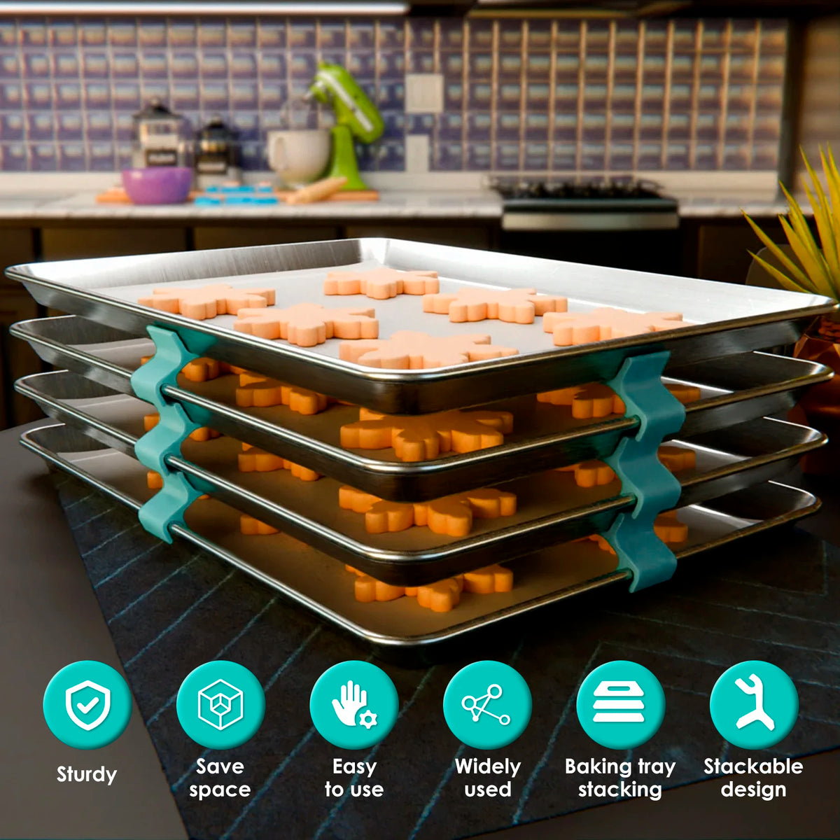 32/50Pcs Baking Sheet Stackers – Space-Saving Tray Holders