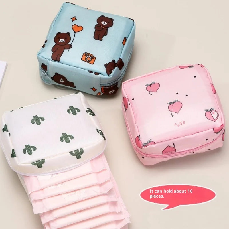 Portable Sanitary Pad Storage Pouch – Cute Cartoon Organizer Organizer Pouch Nixie