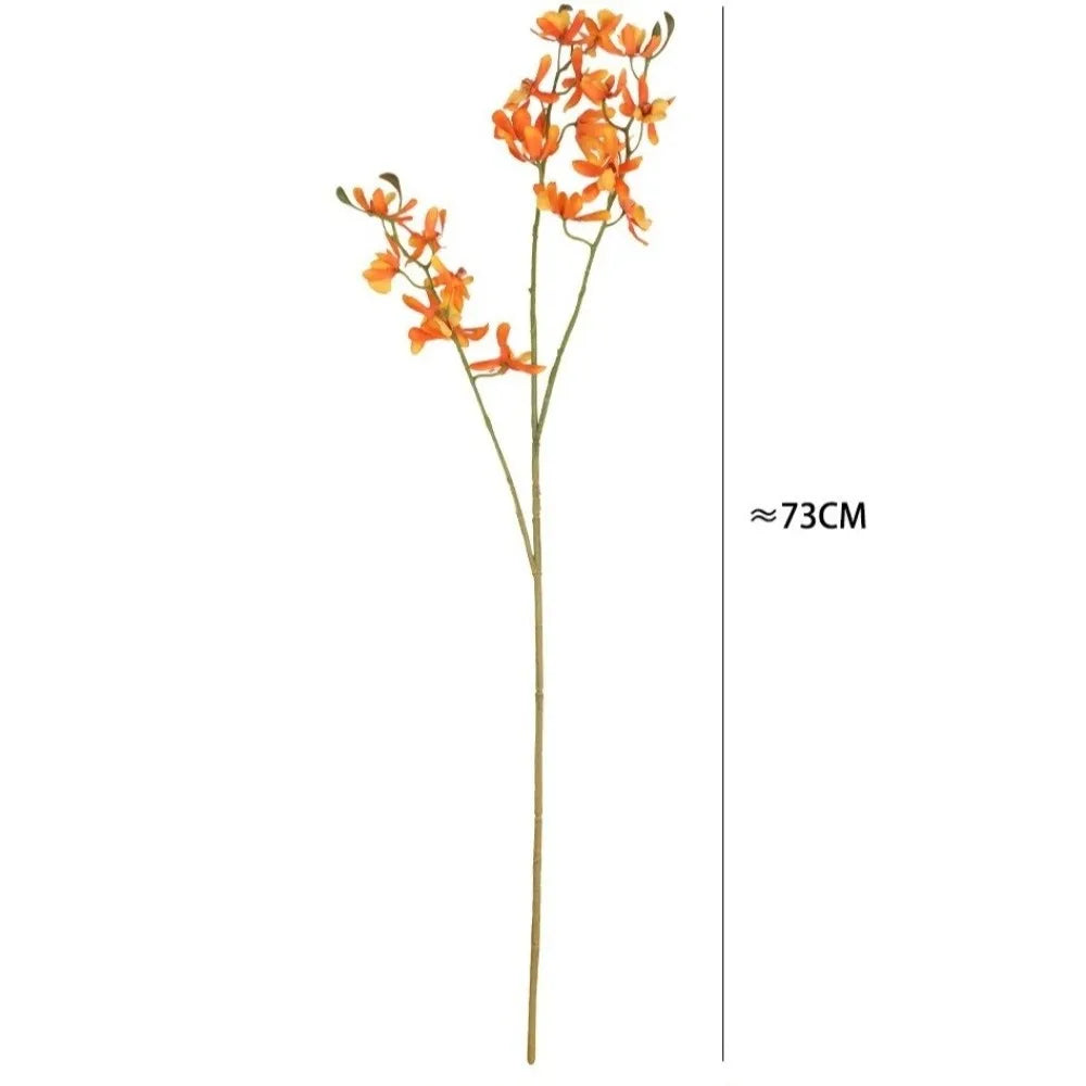 73cm Faux Butterfly Orchid Artificial Flower 3-Fork Stem Artificial Flower Stem Nixie
