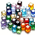 Cube Faceted Crystal Glass Beads 4mm 6mm 8mm – DIY Jewelry Crystal Craft Beads Nixie Randomly Multicolor 2mm-100pcs