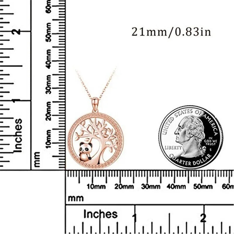 Panda Simulated Opal Bamboo Pendant Necklace | Women's Fashion Pendant Necklace Nixie