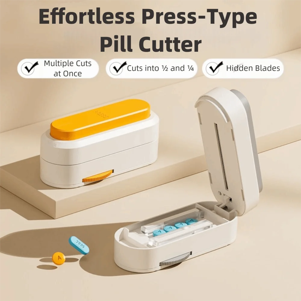 Adjustable Pill Cutter Hidden Blade Tablet Splitter Organizer Pill Cutter Splitter Nixie