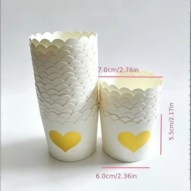 50 Pcs Gold Foil Cupcake Liners – Non-Stick Greaseproof Muffin Cups Cupcake Liners Nixie onesize