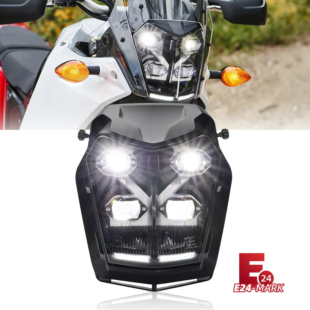 LED Headlight Assembly for Yamaha Tenere 700 XTZ700 2019-2024 Motorcycle Headlight Assembly Nixie E-MARK E24