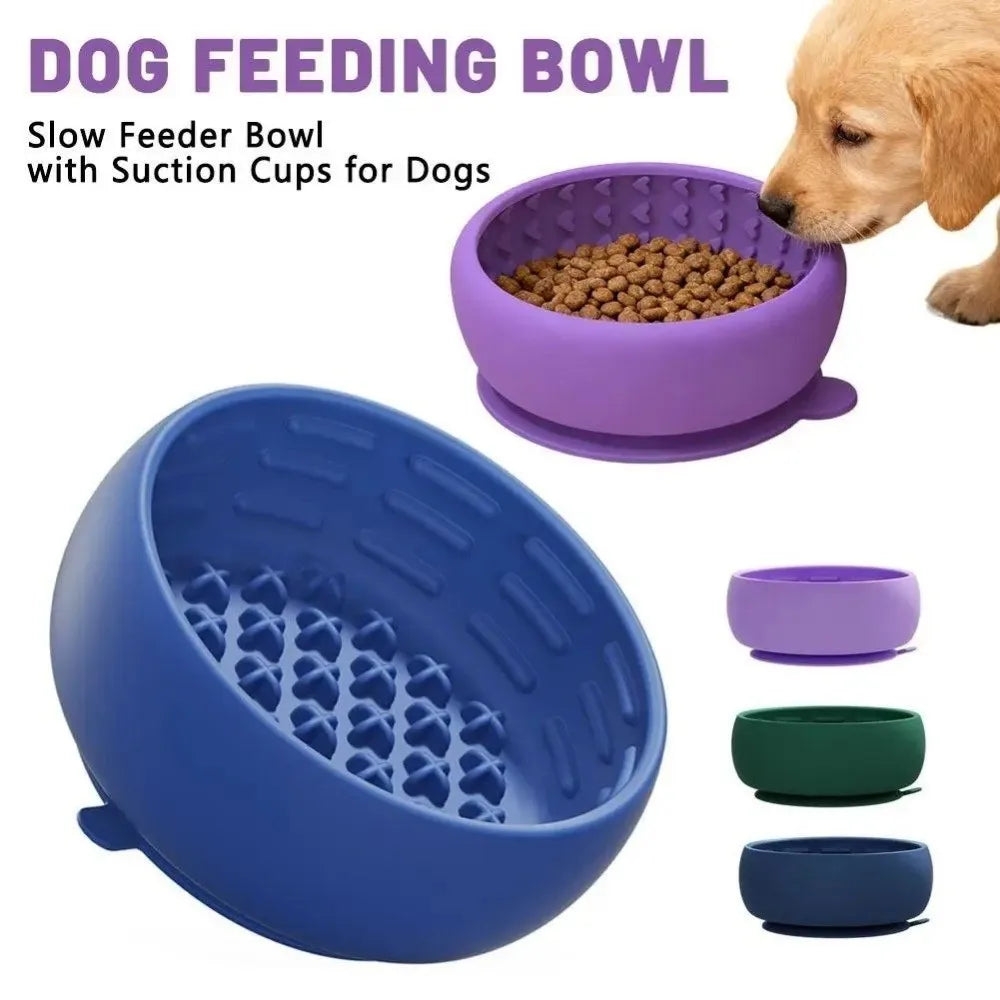 Silicone Slow Feeder Dog Bowl – Anti-Slip, Anti-Spill, Portable Slow Feeder Dog Bowl Nixie