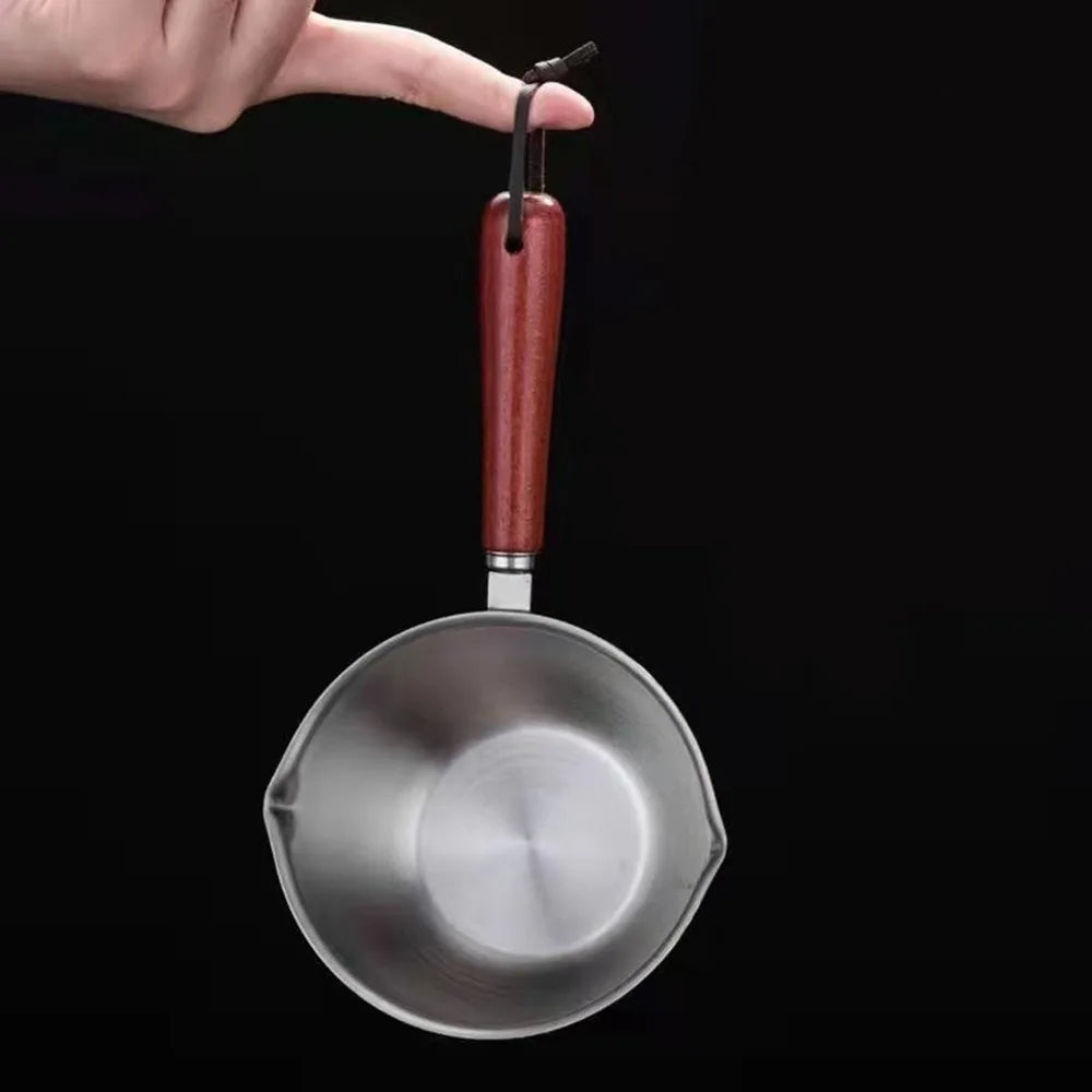 Nixie Mini Milk Warmer Pot 200ml – Stainless Steel Dual Spout Mini Sauce Pot Nixie