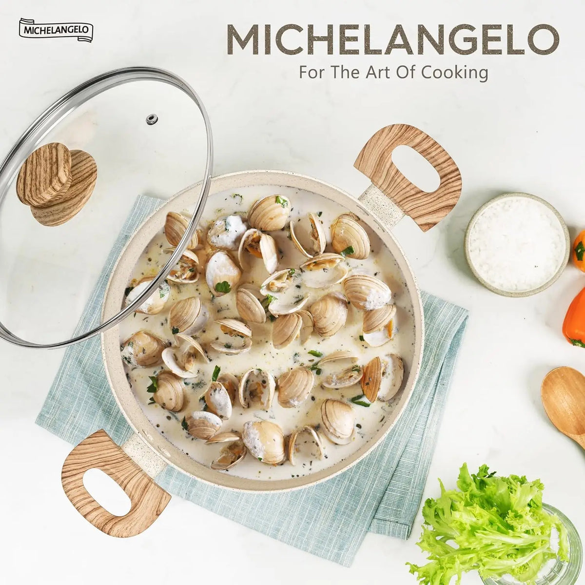 MICHELANGELO 6QT Granite Non-Stick Stockpot with Lid – All Stoves Non-Stick Stockpot Nixie