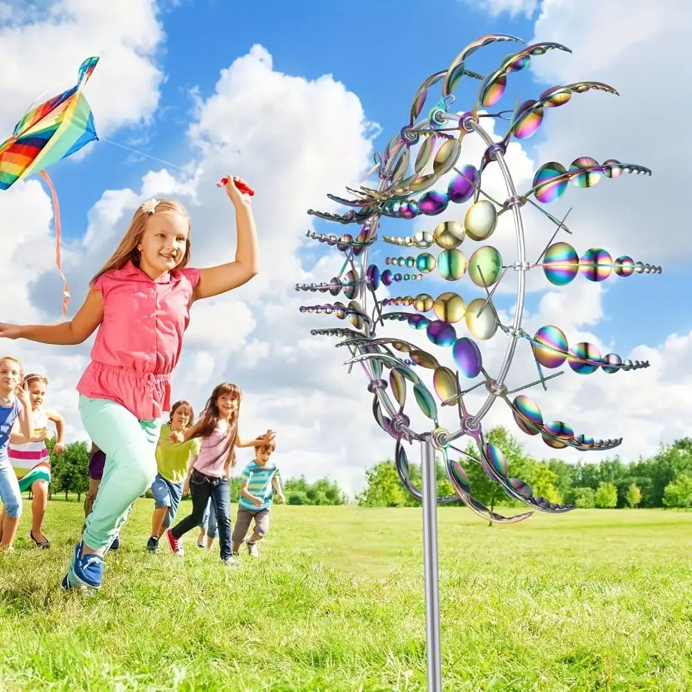 Metal Wind Spinner Windmill Kinetic Sculpture Garden Decor Garden Wind Spinner Nixie