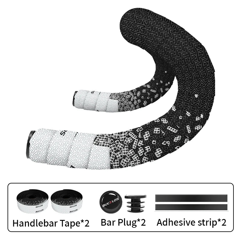 BUCKLOS Anti-Slip Road Bike Handlebar Tape – EVA Grip Wrap Bike Handlebar Tape Nixie WHITE
