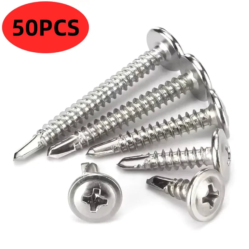 M4.2 Stainless Steel Self-Tapping Screws – 50 or 200 Pack Self-Tapping Screws Nixie 50PCS M4.2x16mm