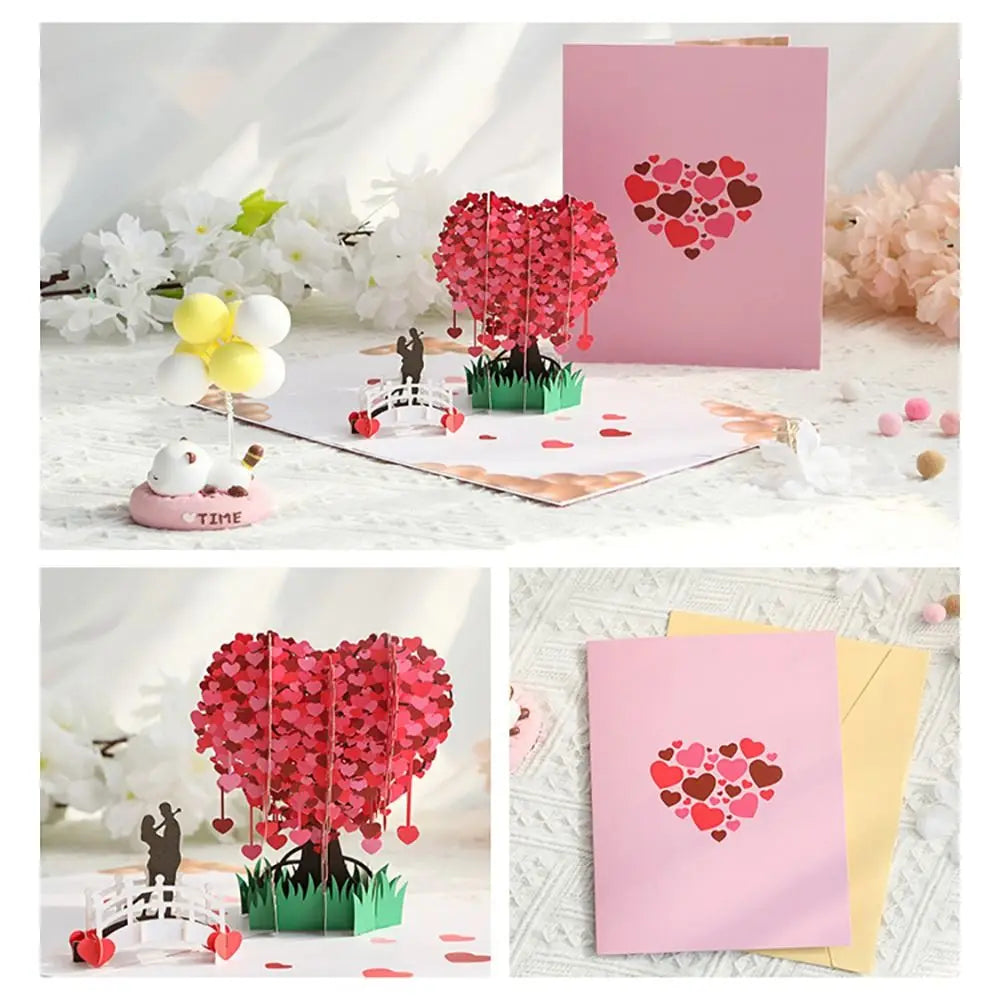 3D Pop-Up Love Card – Romantic Wedding Greeting Postcard Pop-Up Greeting Card Nixie