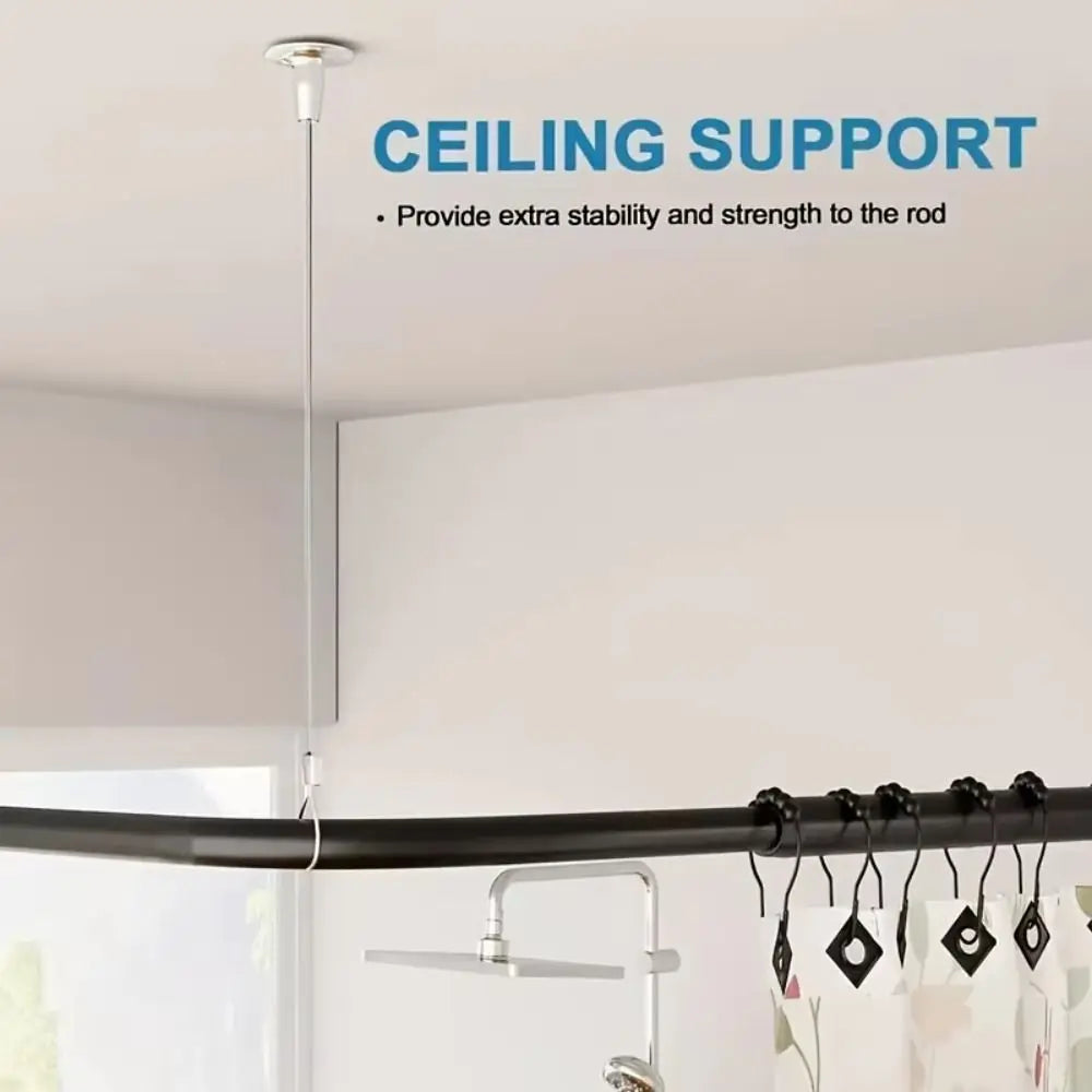 Stainless Steel Wire Rope Support for Shower Curtain Rod Curtain Rod Support Nixie