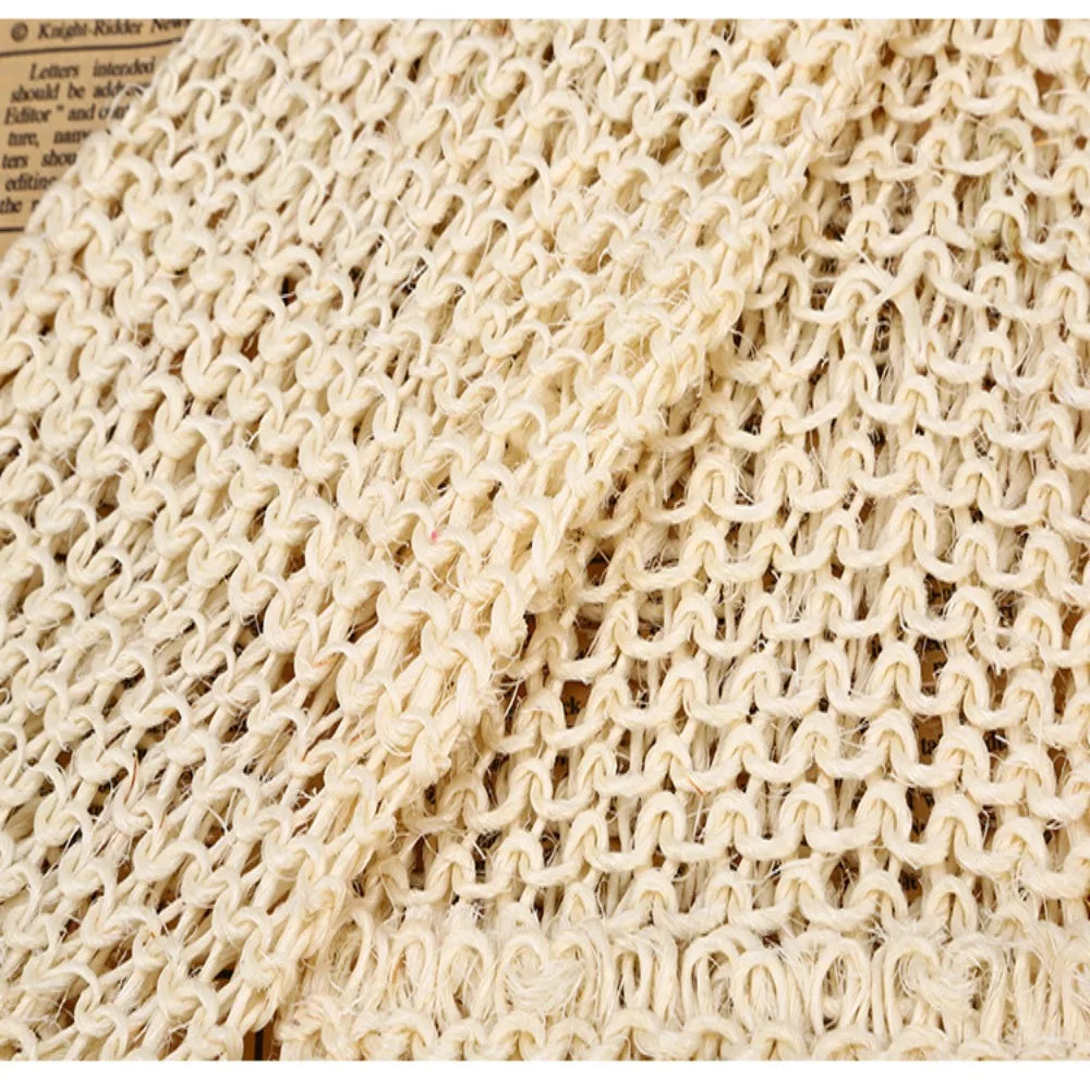 Sisal Back Scrubber Strap with Wooden Handles | Exfoliating Belt
