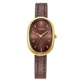 REBIRTH Retro Oval Leather Women's Watch – Quartz Elegant
