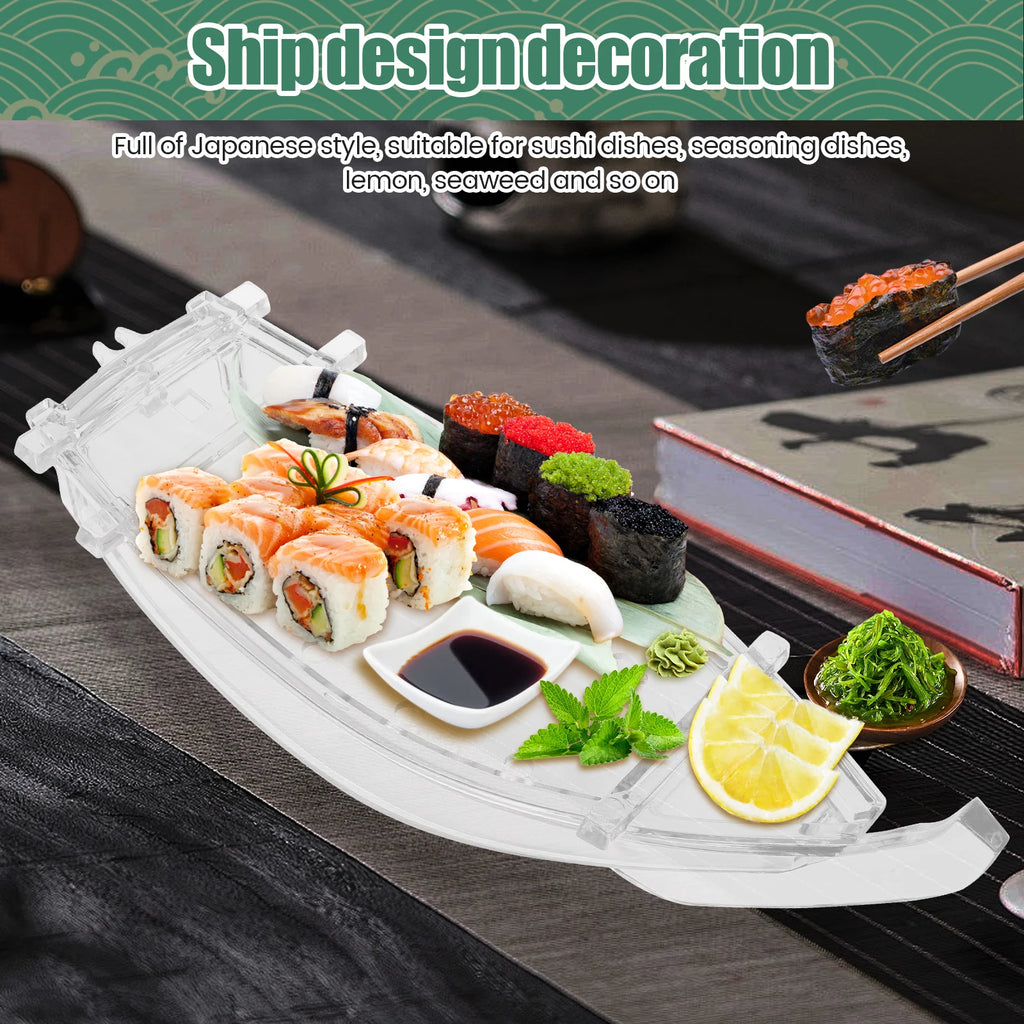Japanese Sushi Boat Serving Tray – Reusable ABS Plastic
