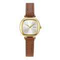 Naidu College Style Casual Quartz Watch – Leather Band Quartz Wristwatch Nixie Coffee