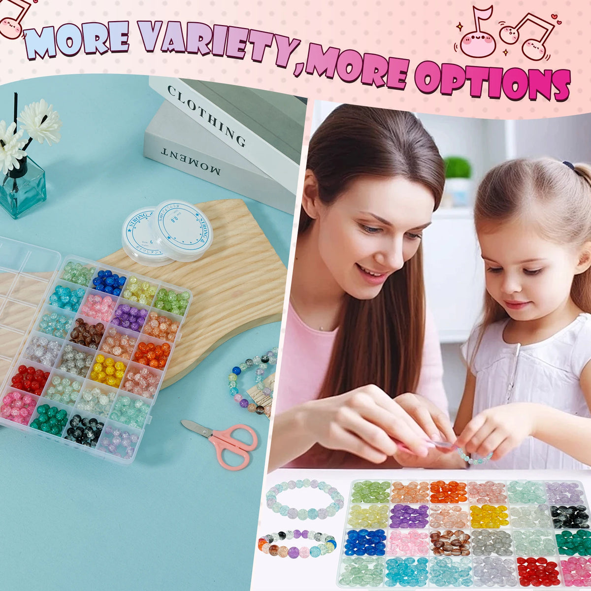 Glass Beads Bracelet Making Kit – DIY Jewelry Craft Set Beading Craft Kit Nixie