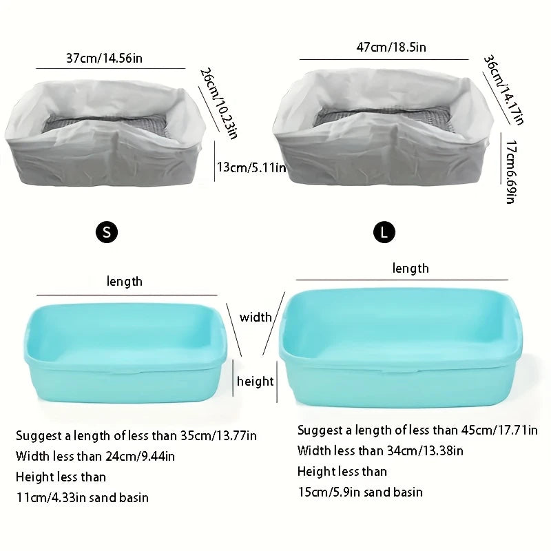 10pcs Washable Cat Litter Box Grid Filter Bags – Hands-Free Cat Litter Liner Nixie