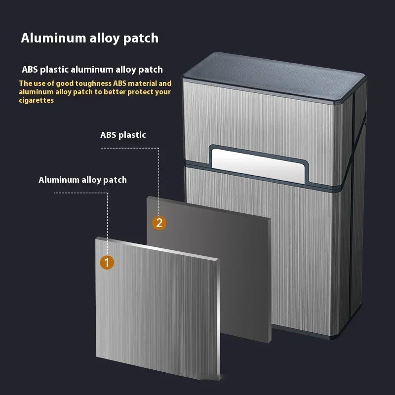 Slim Aluminum Cigarette Case | Holds 20, Magnetic Snap Closure Cigarette Case Nixie