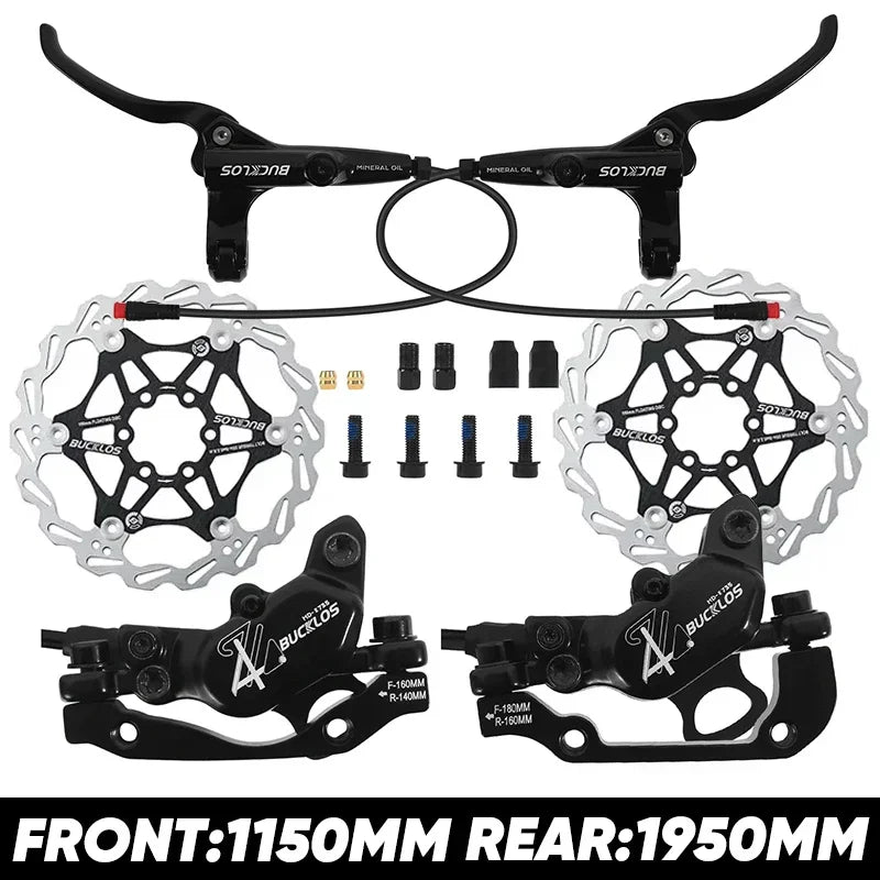 BUCKLOS 4-Piston Hydraulic Disc Brake Set – E-Bike & MTB Hydraulic Disc Brake Set Nixie Upgrate SET