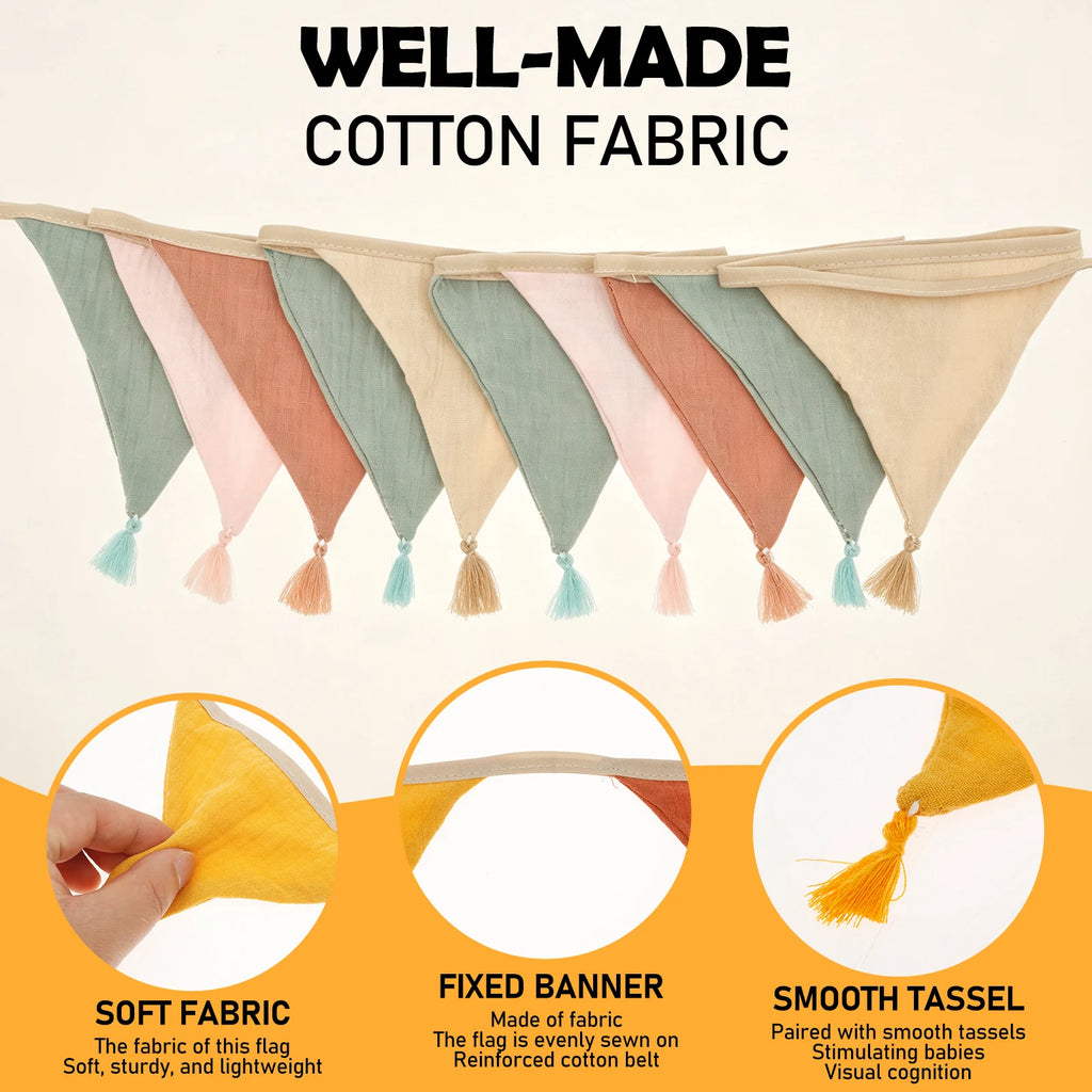 Fabric Triangle Pennant Bunting Banner – Party & Wedding Garland Party Bunting Banner Nixie