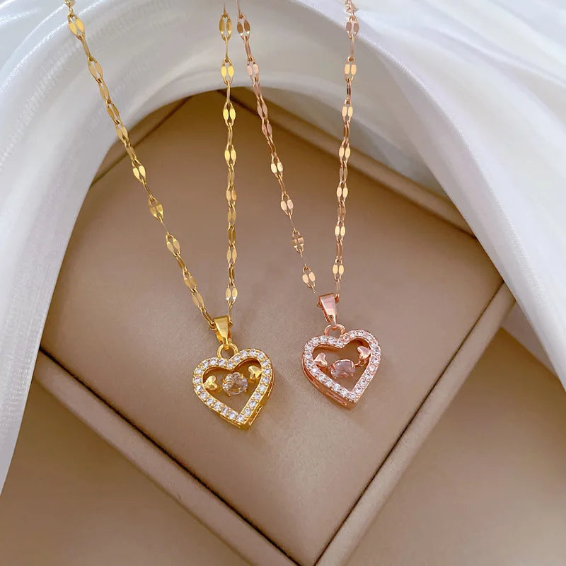 Copper Heart Pendant Necklace – Gold & Rose Gold for Women Pendant Necklace Nixie