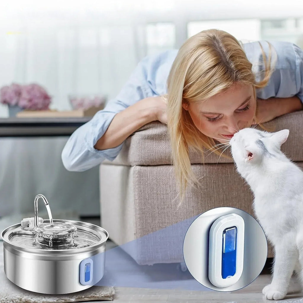 3.2L Stainless Steel Auto Pet Water Fountain with Filter Pet Water Fountain Nixie