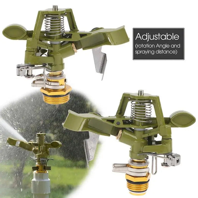 360° Metal Pulsating Sprinkler 1/2 & 3/4 Inch Garden Lawn Garden Sprinkler Nixie