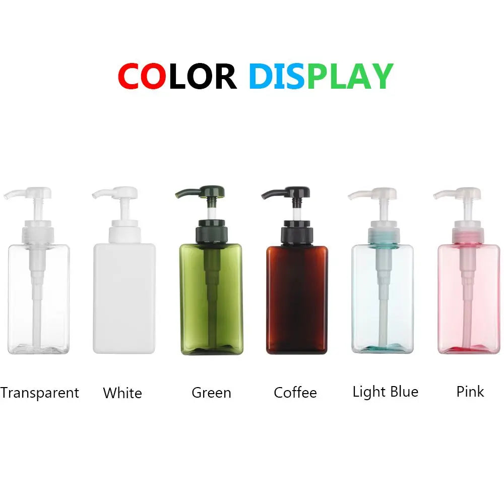 650ml Square Clear Pump Bottle – Soap, Shampoo & Lotion
