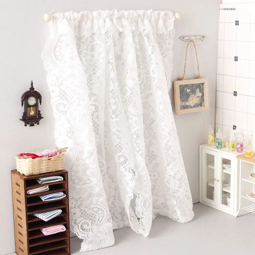 1/12 Dollhouse Floral Lace Curtains | 3 Styles Miniature Decor Dollhouse Accessories Nixie