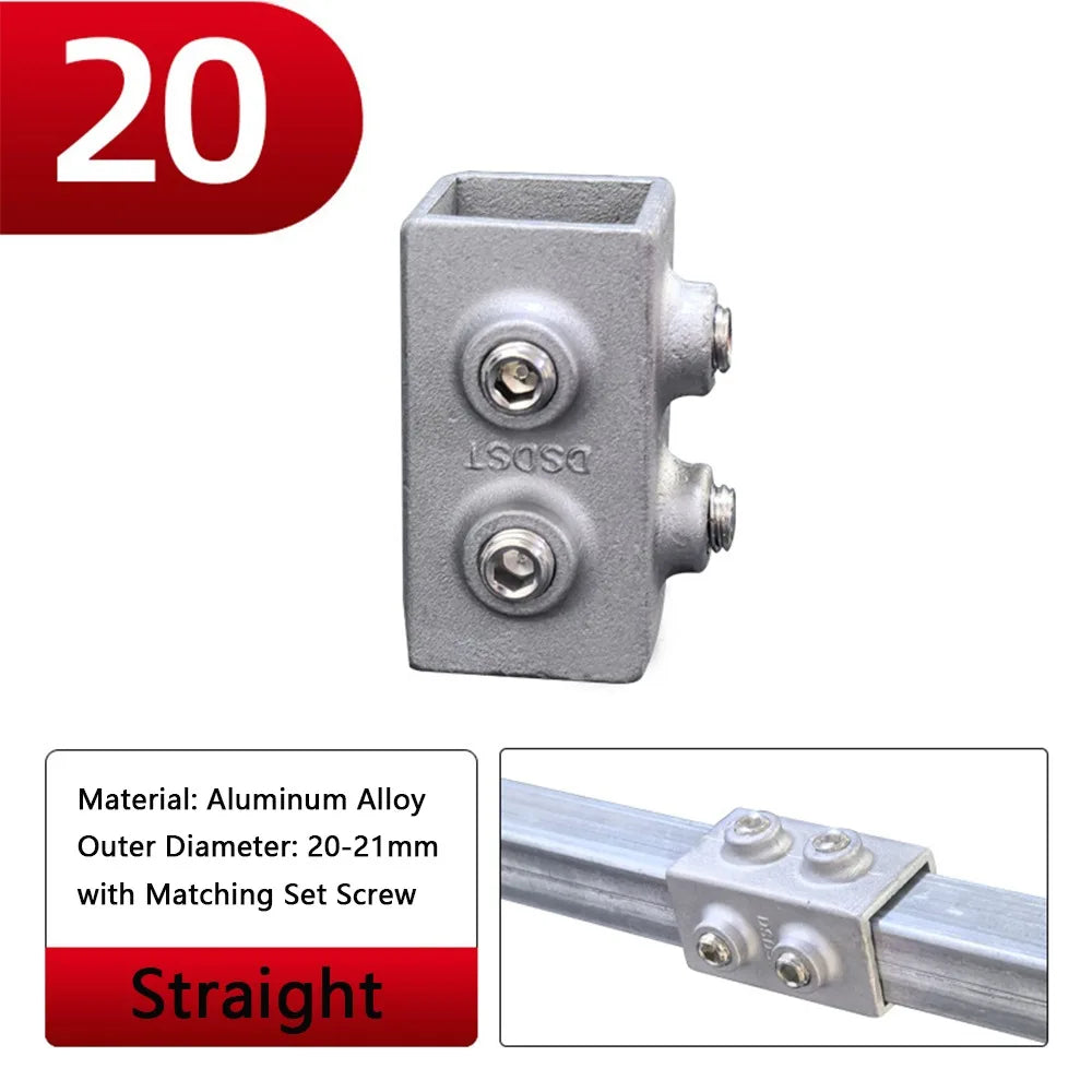 Aluminum Alloy Square Tube Elbow Connector 20/25/30mm Pipe Tube Connector Nixie 19