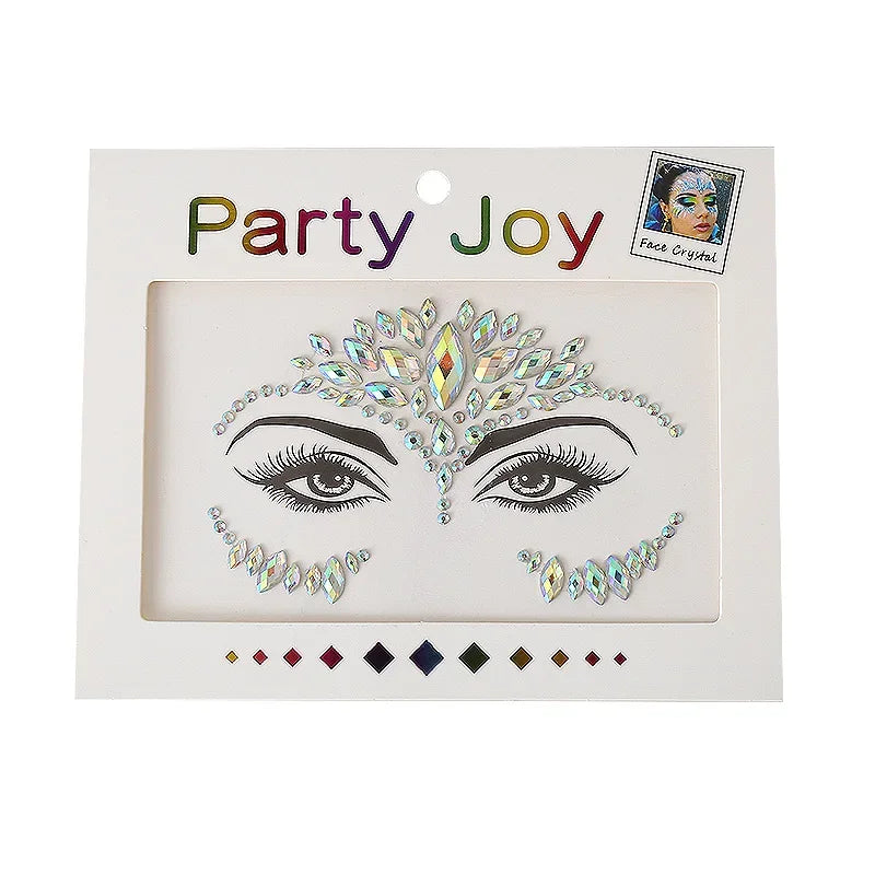 Face Rhinestone Gem Stickers – Festival Temporary Tattoo Jewels Face Gem Stickers Nixie 04