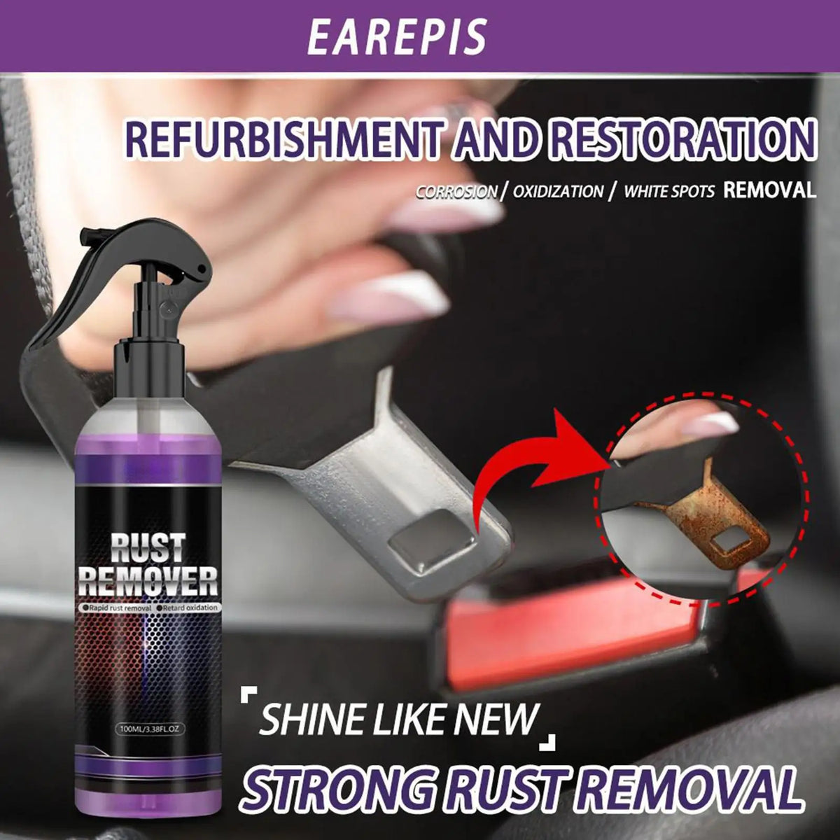 Car Rust Remover Spray – Auto Paint-Safe Metal Treatment 100ml Rust Remover Spray Nixie