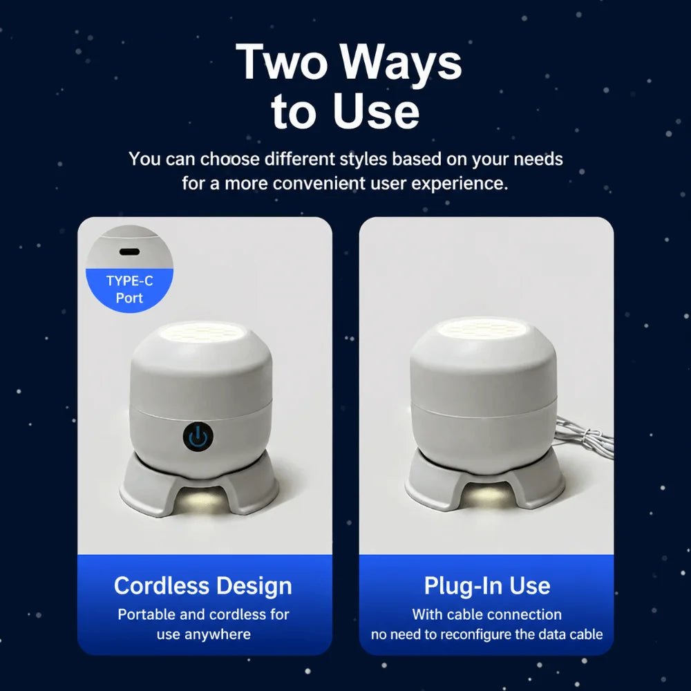 USB Rotating Ocean & Snowflake LED Projection Night Light Lamp