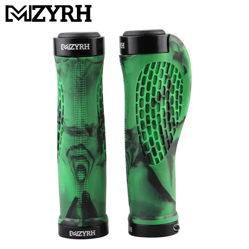MTB Lock-On Handlebar Grips – Anti-Slip Mountain Bike Grips Bike Handlebar Grips Nixie BLACK-GREEN