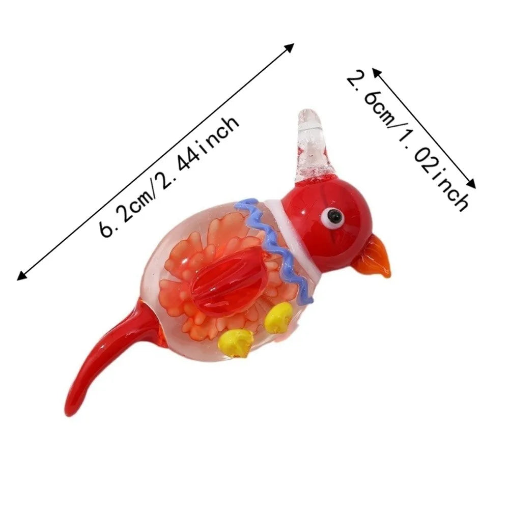 Handmade Murano Glass Bird & Flower Pendant – Multicolor Lampwork Glass Jewelry Pendant Nixie