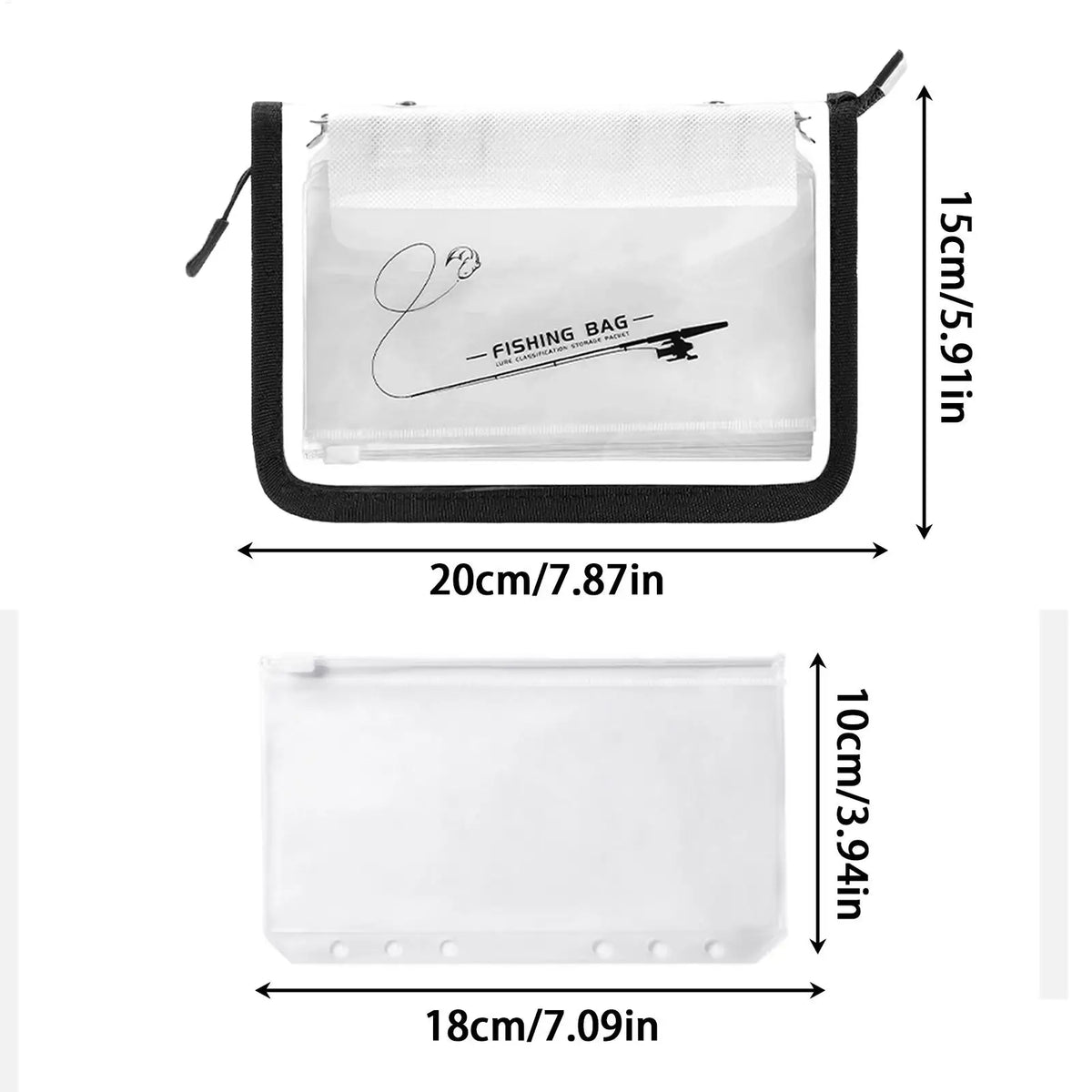 Clear Fishing Lure Bait Bag – 10-Page Transparent Tackle Organizer Fishing Tackle Bag Nixie